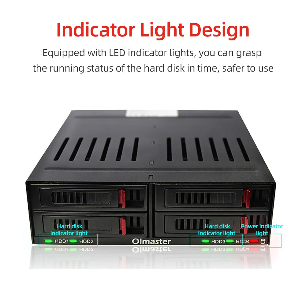 OImaster HE-2006 4-slot Internal Hard Disk Rack Support Four 2.5inch SATA HDD/SSD Easy Installation Plug and Play Hard Disk Rack