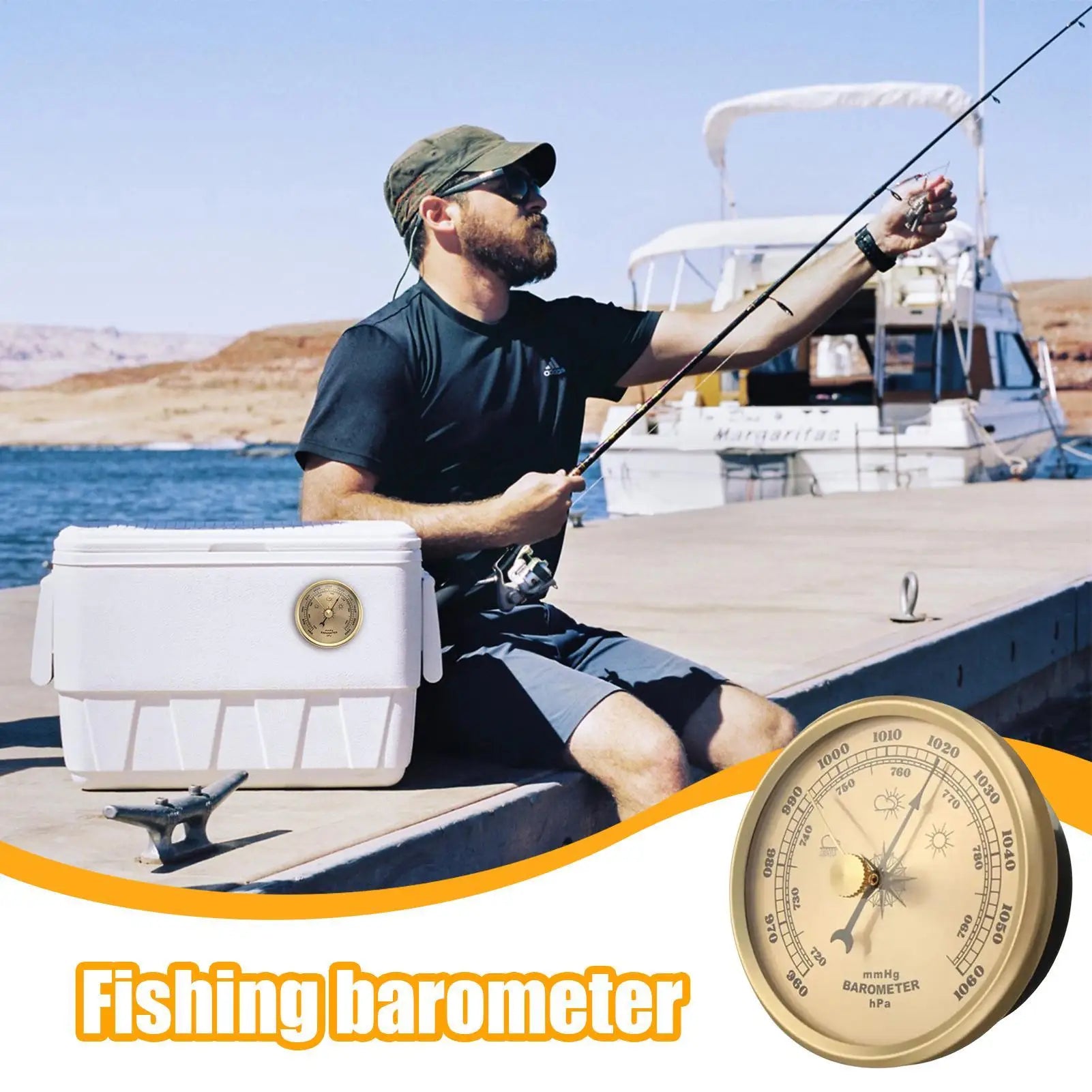 Barometer Air Pressure Gauge Wall Hanging Weather Forecast Station Accurate for Ships Laboratories Families Fisherman Tools