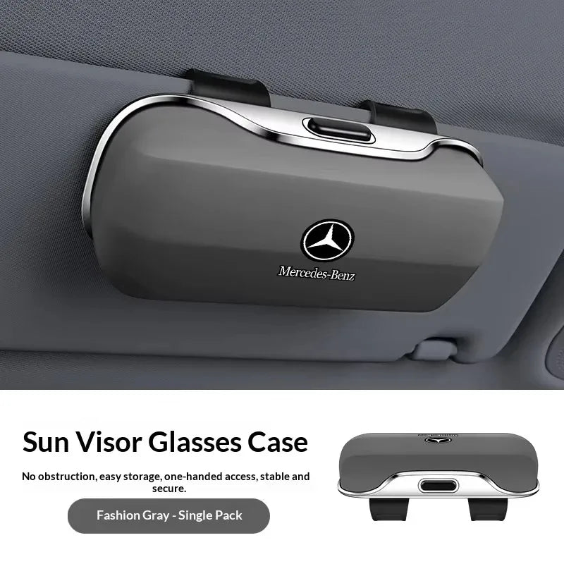 Car Sun Glasses Storage Box Clip Roof Eyeglasses Case Fit Mercedes W204 W205 W222 E210 E211 E212 E213 Auto Interior Accessories