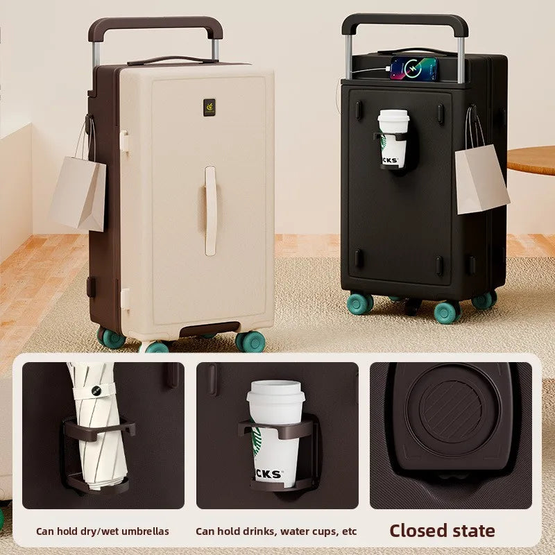 20"24"26 Inch Wide Tie Rod Travel Suitcase Multifunctional Luggage Large Capacity Rolling Luggage Bag Trolley Case With Wheels