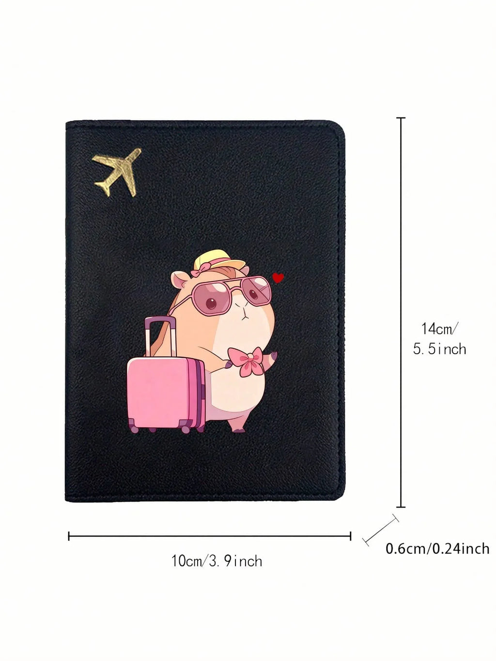 Capybara Pattern Print Passport Wallet Set 2 Pcs Passport Holder  Ticket Holder Passport Lightweight Travel Card Holders