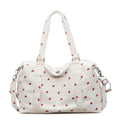 Corduroy Travel Tote Bag Large Capacity Strawberry Travel Handbag with Shoe Compartment Sports Fitness Bag for Women Droshipping