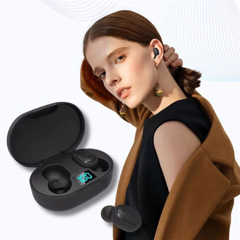 Air E6S TWS Bluetooth Earphones 5.2 Wireless Headphones with Mic Charging Box Handsfree Earbuds for Noise Reduction Headset