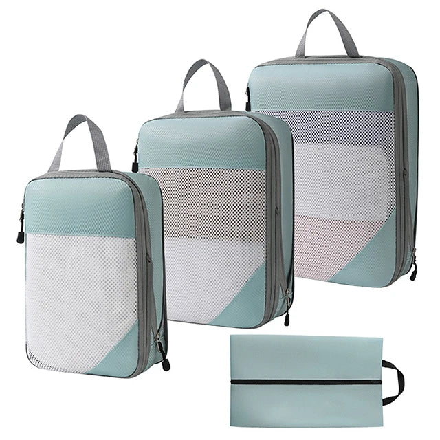 4pcs/set Portable Travel Packing Bag Thickened Waterproof Clothes Compression Storage Bag Shoes Clothes Travel Bags Packing Cube