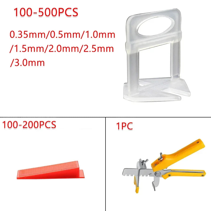 100-501Pcs Tile Leveling System Laying Level Wedges Alignment Spacers Leveler Locator Spacers Flooring Wall Level 0.35mm-3.0mm