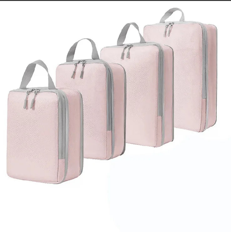 4-Piece Set Travel Clothing Storage Bags Compression Bags Expandable Travel Organizer for Clothing Toiletries Suitcase Organize