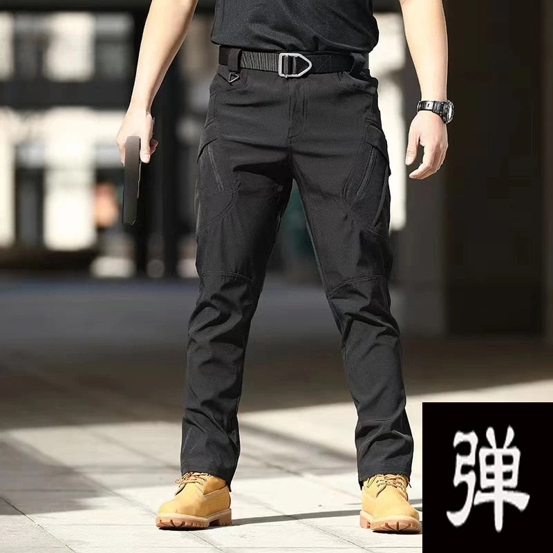 Men's Spring Autumn Tactical Combat Gargo Elastic Camping Hiking Trekking Climbing Outdoor Trousers Softshell Quick Dry Pants