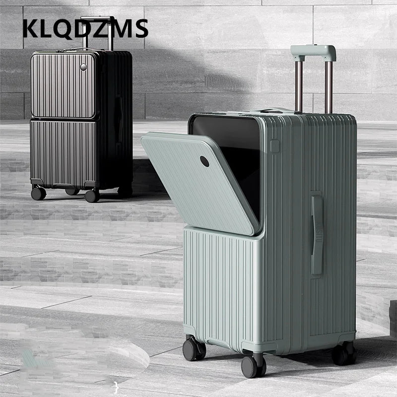 KLQDZMS Luggage Front Opening Boarding Box Large Capacity Trolley Case 20"22"24"26"28"30 Inch Strong and Durable Suitcase