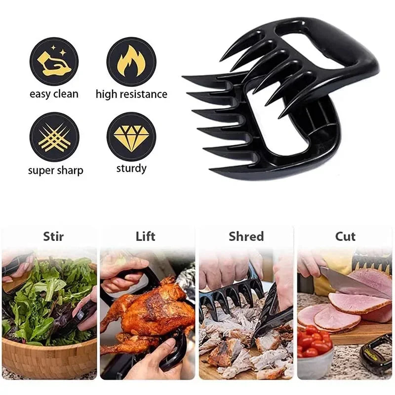 BBQ Fork Bear Claw Fruit Vegetable Slicer Cutters Cooking Tools BBQ Accessories Meat Shredder Strong Pulled Pork Puller