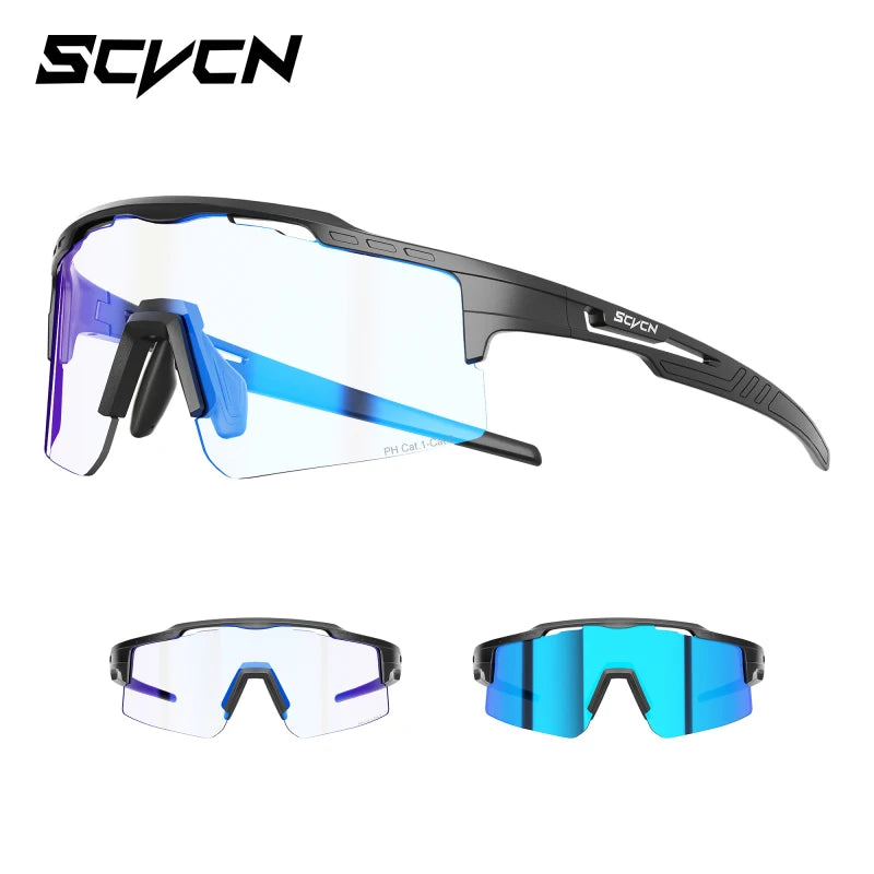 SCVCN Photochromic Cycling Glasses Women Sunglasses for Men Hiking Eyewear Sports MTB Mountain Goggles Bicycle Road Bike 2026