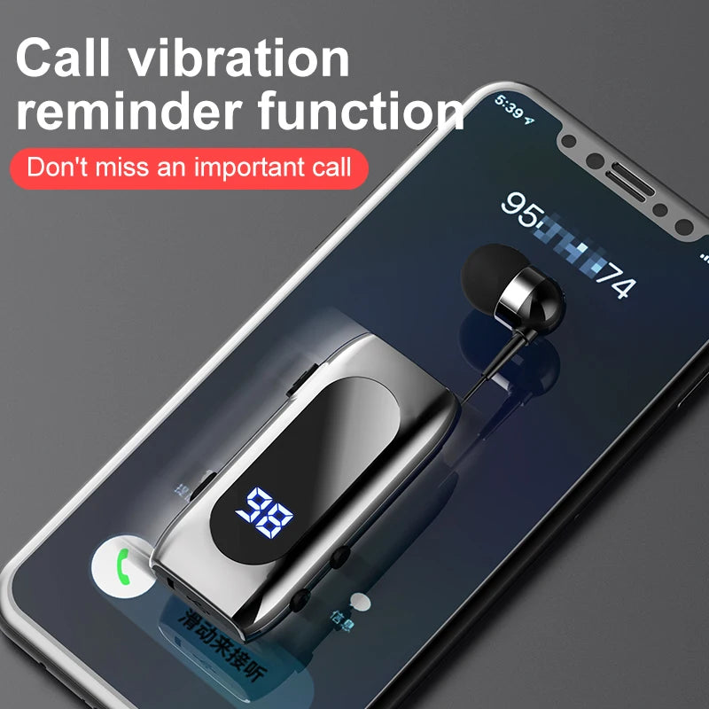 K55 Lavalier Business Cuffie Bluetooth 5.2 Tempo di conversazione/musica 20 ore, display digitale a LED, auricolari wireless con