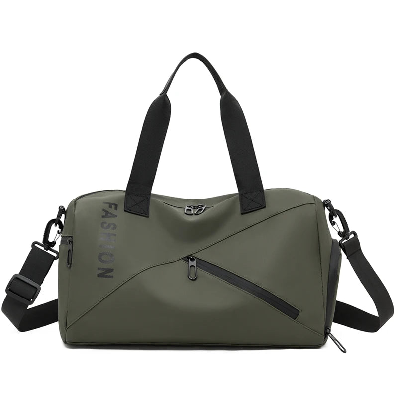 Women's Large Capacity PU Duffel Bag Water Resistant Weekender Gym Bag with Wet Pocket Overnight Travel Bag for Sports & Fitness