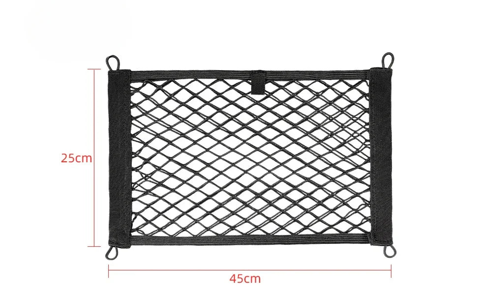 1pc 45 * 25cm Car Trunk Screw Fixed Side Mesh Pocket Strong Elasticity Storage Flat Net  Practical Side Edging Refit Interior CN
