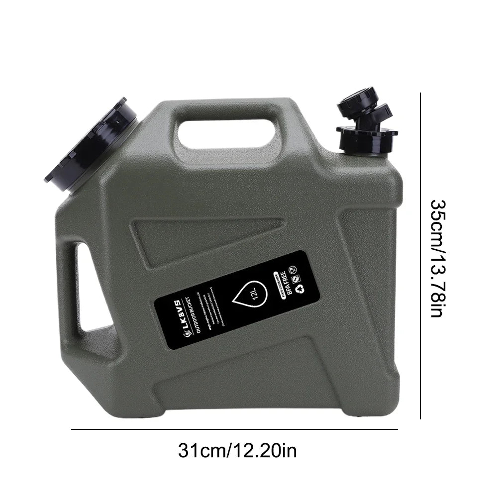 12L Camping Water Container Tank Large Capacity Water Storage Carrier Barrel Portable Vehicle Car Water Bucket with Faucet 대형물통