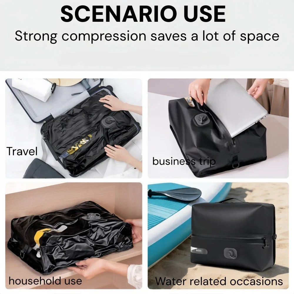 Travel Vacuum Storage Bags Luggage Packing Bag, Save 60% Space Travel Vacuum Sealed Bag Storage Bags Reusable Waterproof Bag