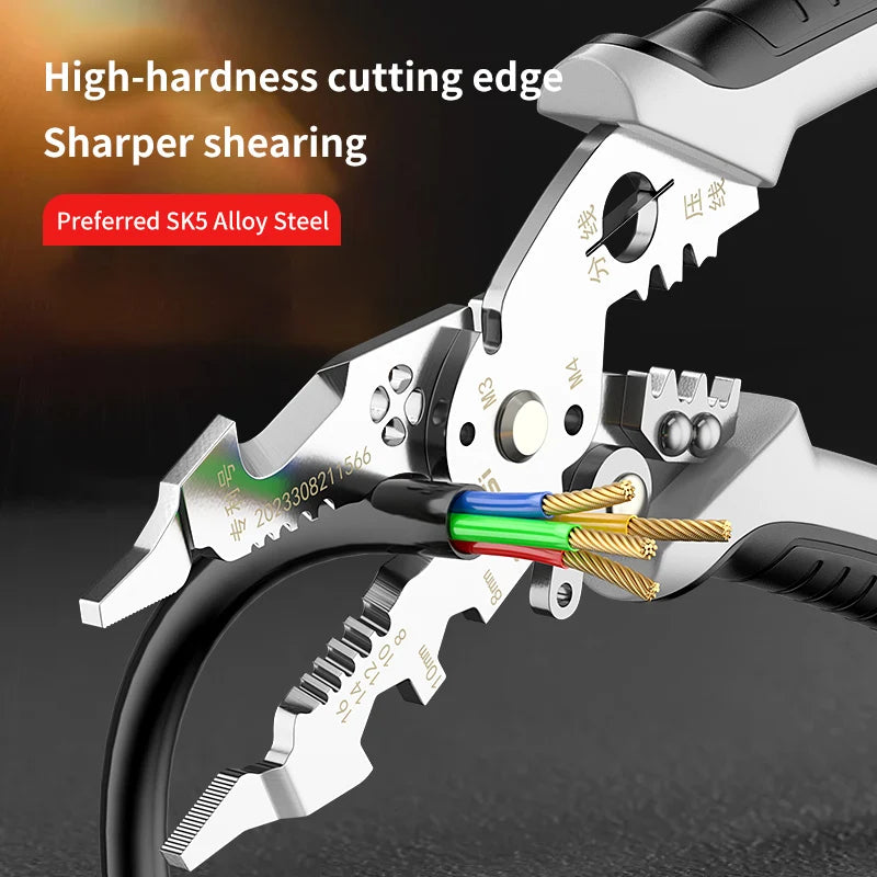 Multi-Function Professional Elbow Wire Stripper Pliers Crimping Tool Electrician Tool Wire Crimper Cutter Wiring Tools Hand Tool