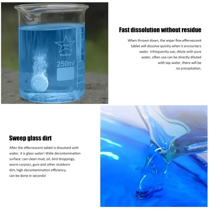 Car Windscreen Cleaner Effervescent Tablet Auto Window Windshield Solid Cleaning Car Glass Wiper Washing Tablets Dust Remover