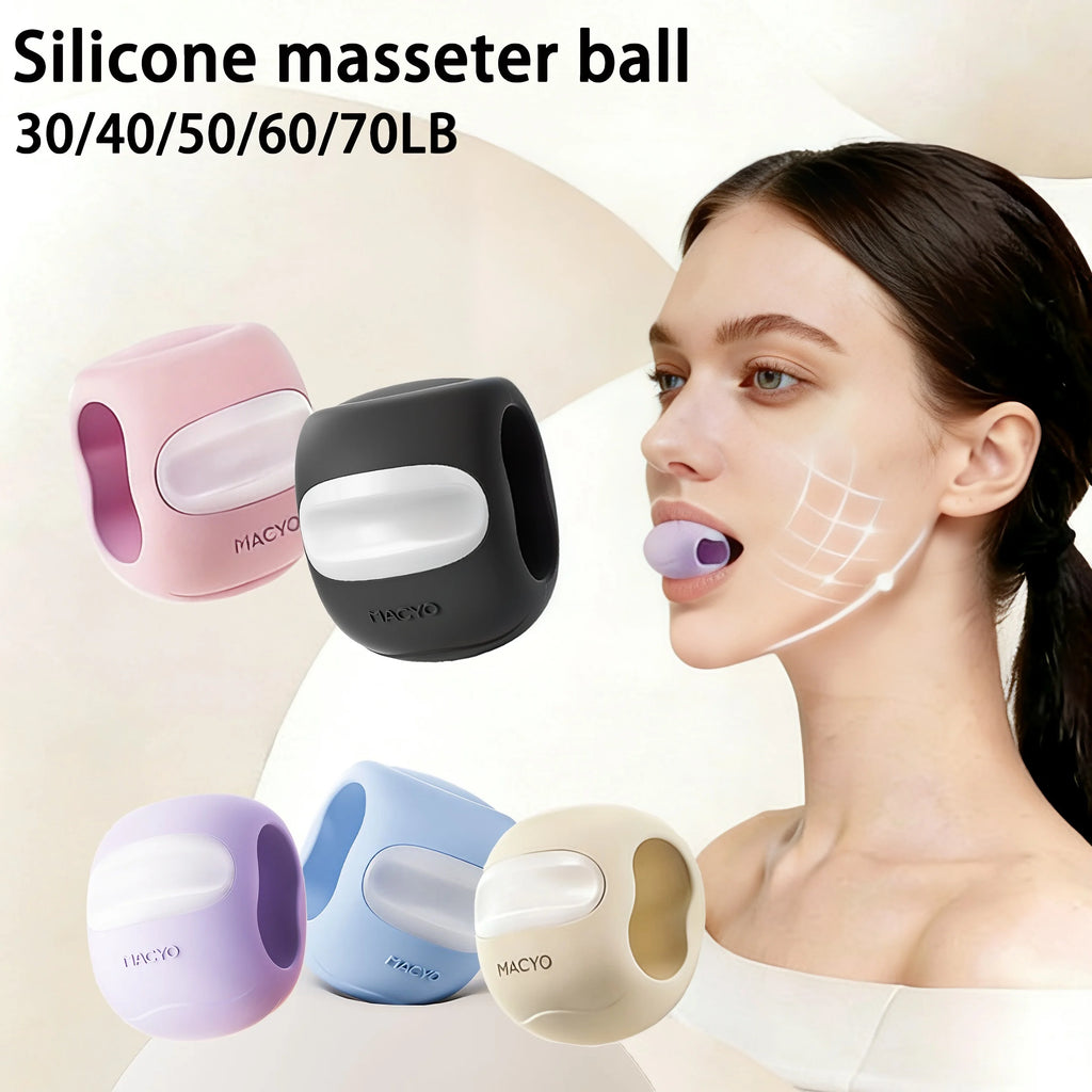 1Pc Silicone Jaw Trainer Masseter Ball Face Neck Exerciser Face Muscle Training Jawliner Facial Chew Equipment Jaw Exercise