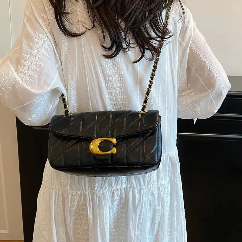2026 new fashion small fragrant style bag for women, simple diamond grid versatile chain bag for women, shoulder bag, diagonal