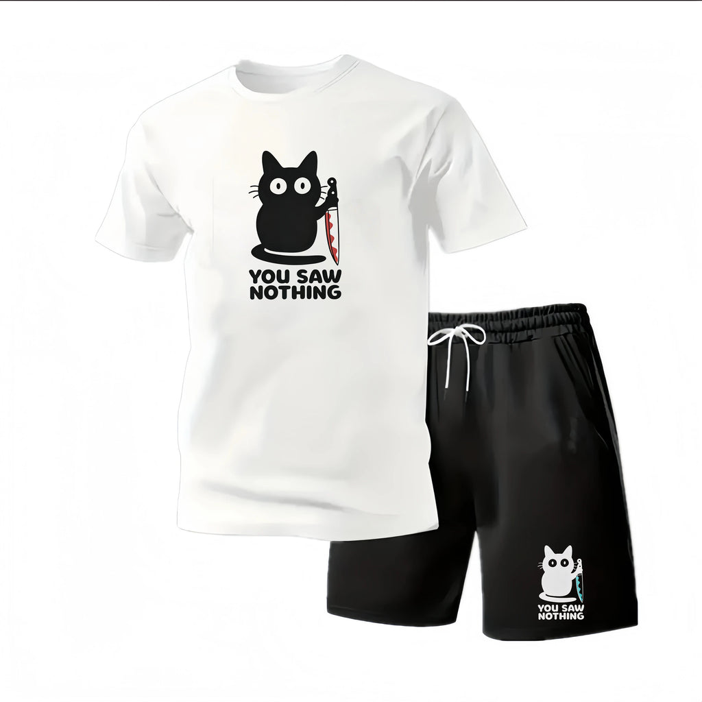 New Summer Sportswear Men's Suit Fashion Two-Piece Sports Fitness Running Casual Quick Drying Short Sleeved Shorts Set Men
