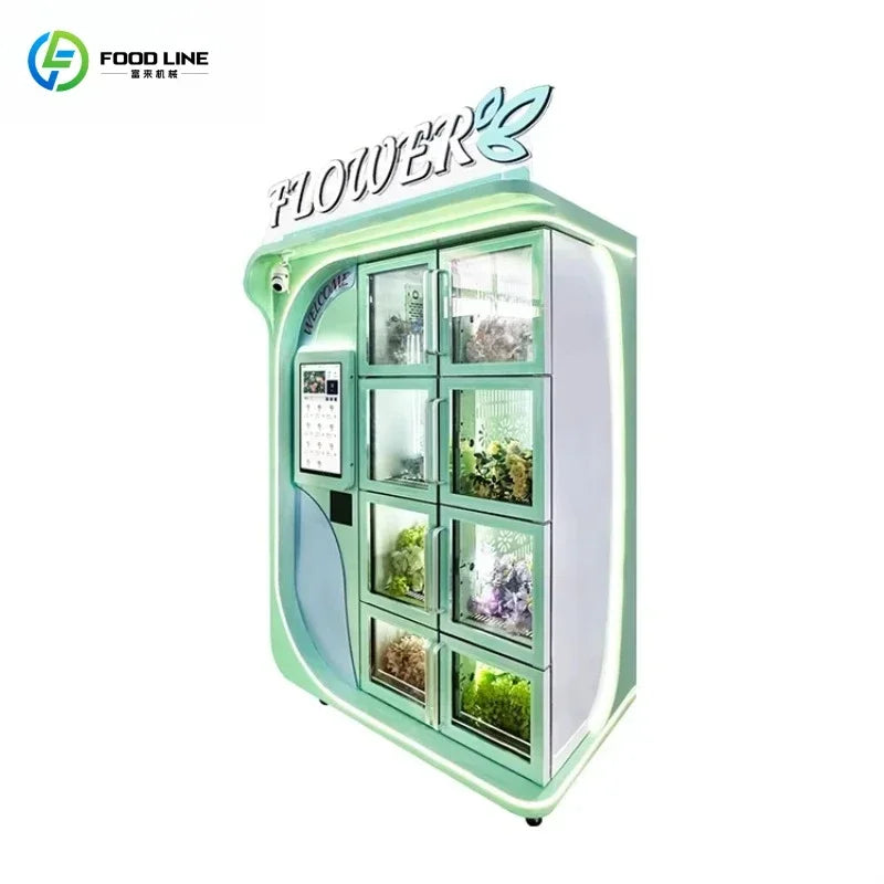 24H Intelligent Refrigerated Flower Vending Machine Self Service Automatic Bouquet Vending Equipment For Florist Shop