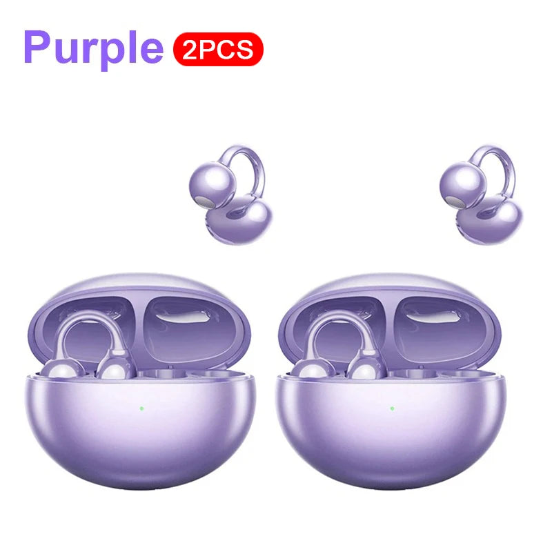 1 or 2 PCS Ear Clip Headphones Wireless Bluetooth Stereo Headset On For Android iOS Smart iPhone Xiaomi Mi Universal Headset