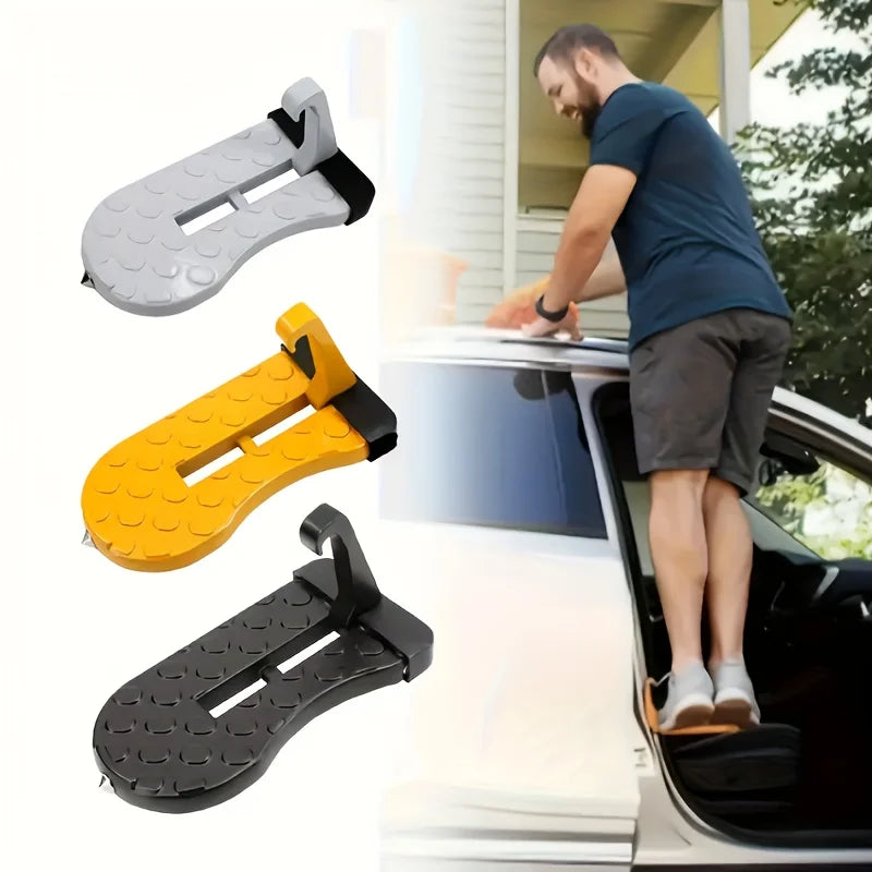 1 Aluminum Alloy Car Door Foot Pedal Assist Hook Top，Foldable Roof Rack Door Step，Easy access to the car roof，Universal Car Moun