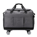Large Capacity Double Expandable Rolling Travel Bag Oxford Foldable Wheeled Duffle Multi-purpose Commute Luggage Storage Handbag