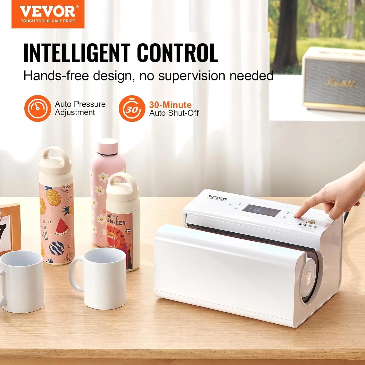 Auto Tumbler Heat Press Machine, Automatic Rotation Full Print Mug Press, Even Heating for 11-30oz Sublimation Tumblers