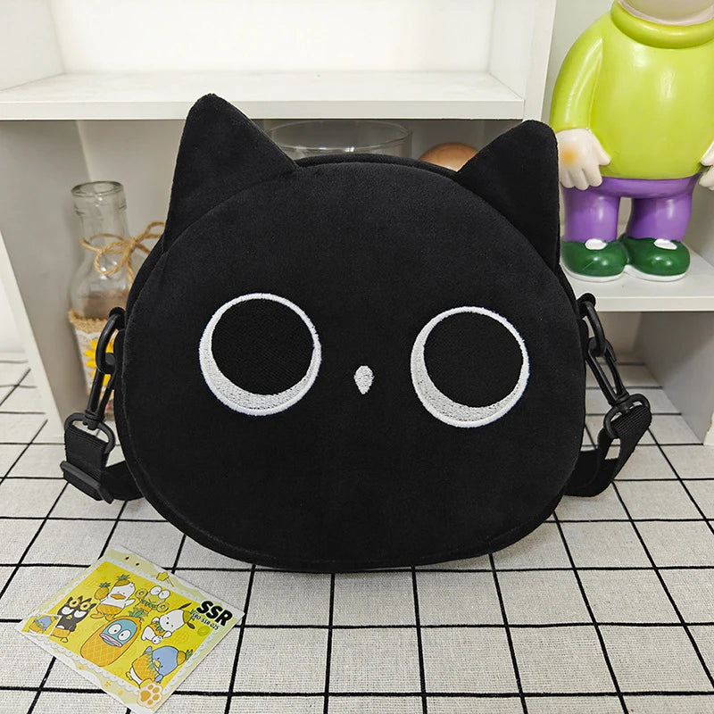 Cartoon cat small bag for womenins New autumn and winter trendy furry plush bag, cute crossbody plush bag
