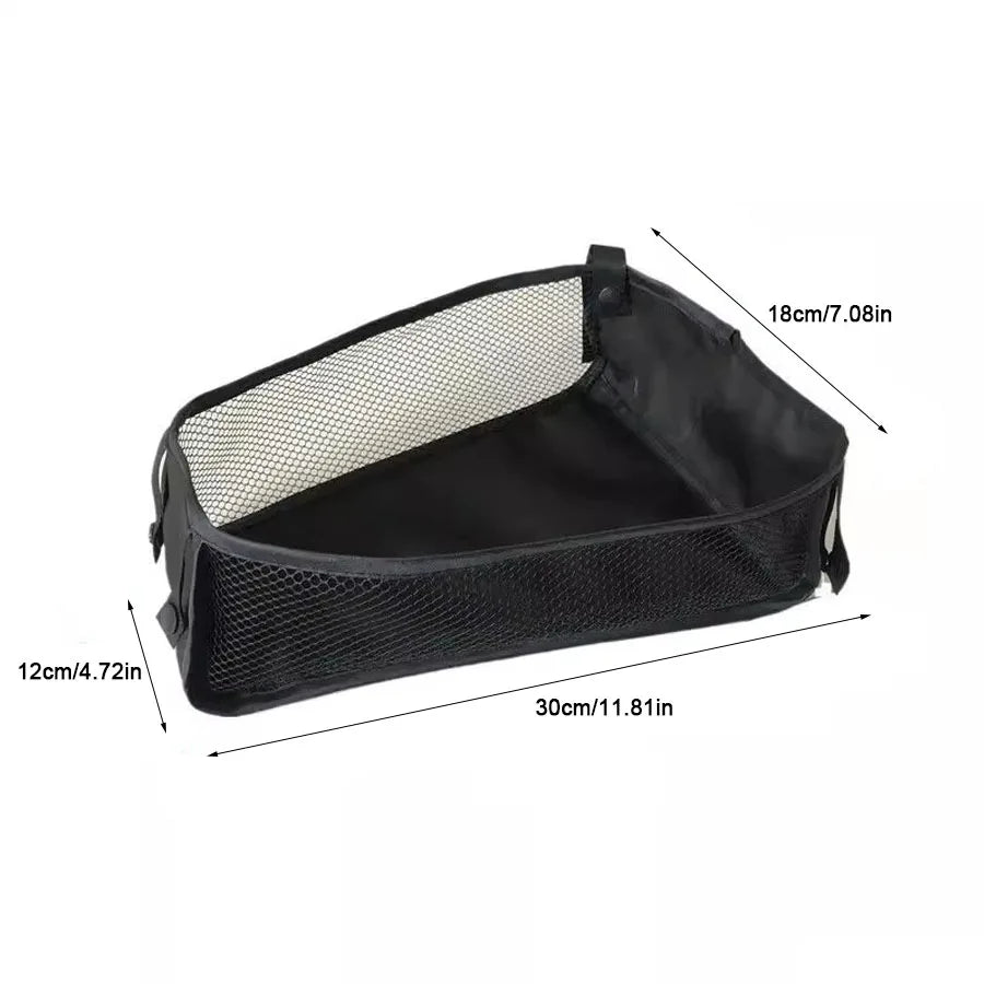 Stroller Bottom Organizer Bag Universal Mesh Three-dimensional Tissue Toy Storage Basket with Hard Board Stroller Accessories