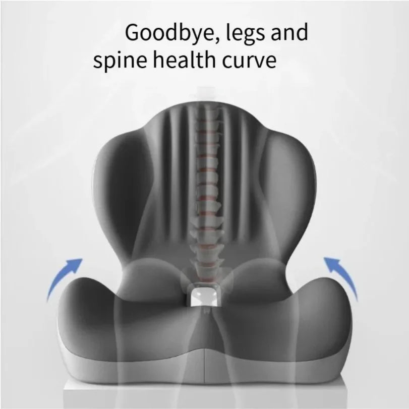 Lumbar Support Memory Foam Cushion - 2026 New Ergonomic Pressure Relief Pad for Sedentary Posture Correction