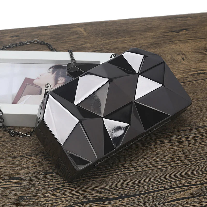 Luxury Acrylic Glossy Box Mini Clutch Bag Banquet Wedding Party Shoulder Crossbody Dinner Bag designer clutch bags high quality