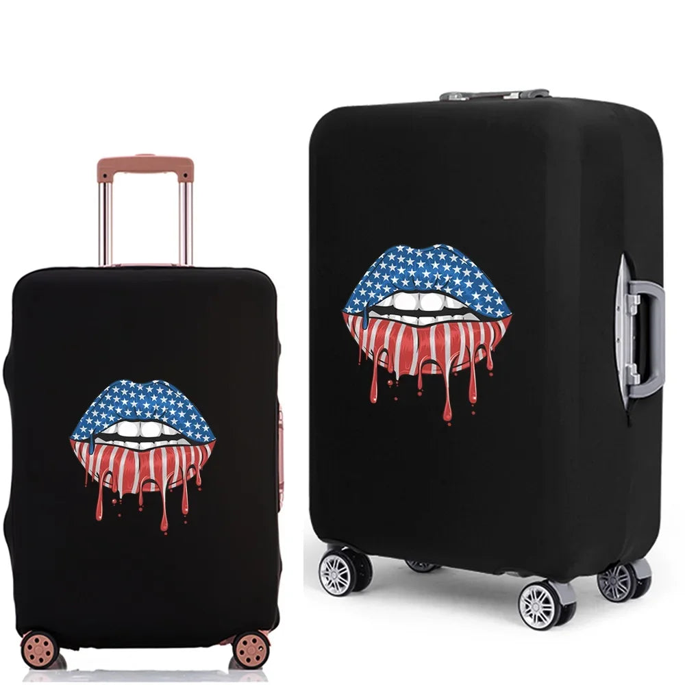 Luggage Protective Cover Thicken Elastic Luggage Dust Case Bag for 18-28 Inch Travel Suitcases Mouth Pattern Travel Accessories
