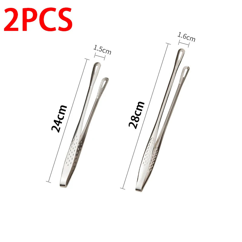 Stainless Steel Kitchen Tongs BBQ Grill Meat Barbecue Tongs Clip Food Utensils Cooking Tweezers Food Tongs CFQJ002