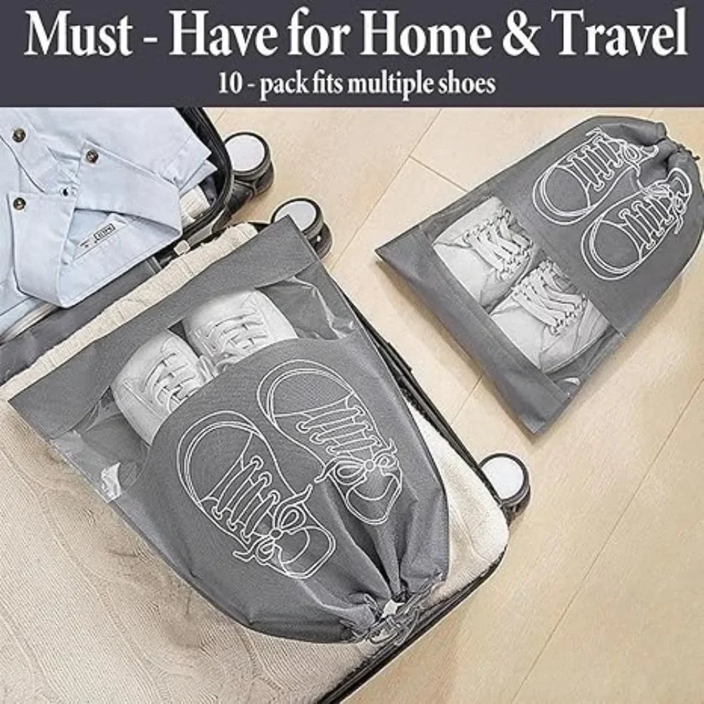 1-50Pcs Shoes Storage Organizer Bags Waterproof Pocket Clothing Classified Hanging Bag Non-Woven Shoe Dust Bags Moistureproof