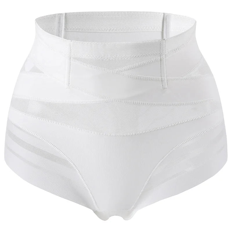 Seamless Panties High Elastic Nylon Crossover Waist Tummy Control Underwear Cross Slimming Whole Day Comfort Triangle Panties