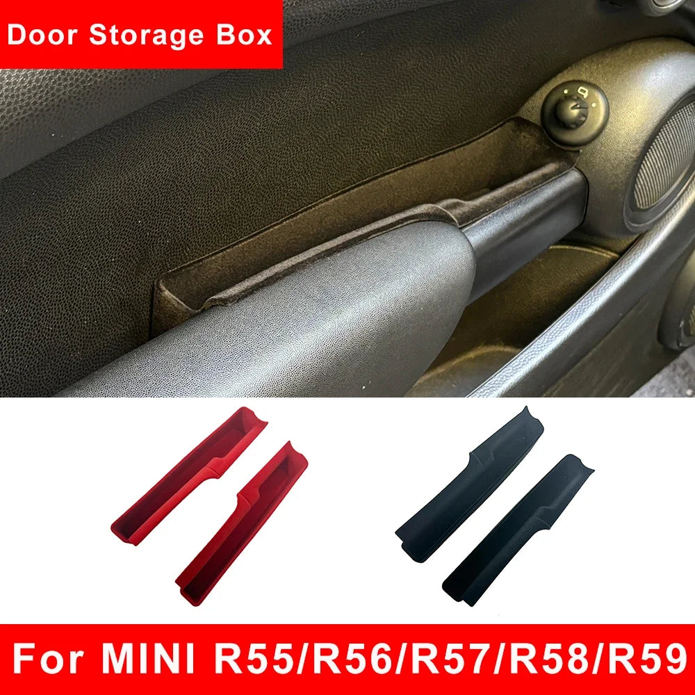 For Mini Cooper R55 R56 R57 R58 R59 Car Flocking Door Armrest Storage Box Shell Slot Phone Wallet Car Storage Auto Accessories