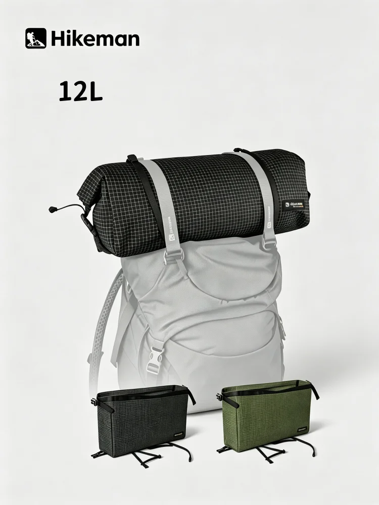HIKEMAN 12L Backpack Top Bag Ultralight Waterproof Roll Storage Pouch Outdoor Hiking Camping Backpack Extension Pocket