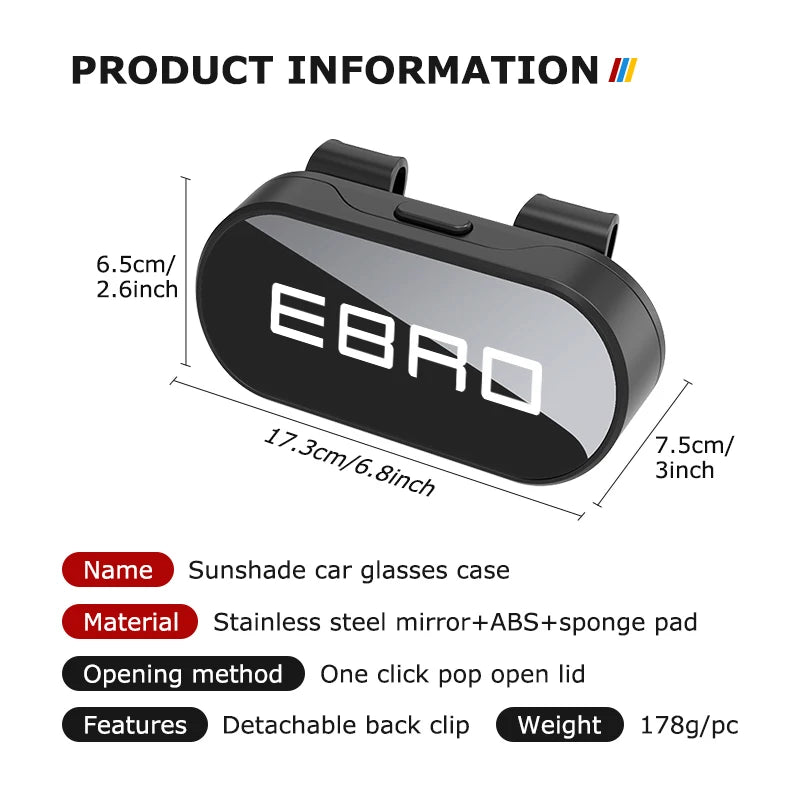 Auto Sun Visor Glasses Storage Box Portable Car Sunglasses Holder For Ebro S400 S700 S800 Omoda 5 C5 Jaecoo J7 J8