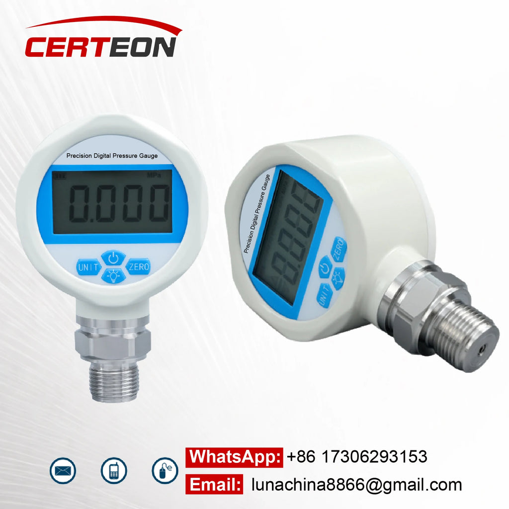 YB60A Precision Digital Pressure Gauge Vacuum Positive Negative 100MPa Stainless Steel M20x1.5 Petroleum Air Compressor