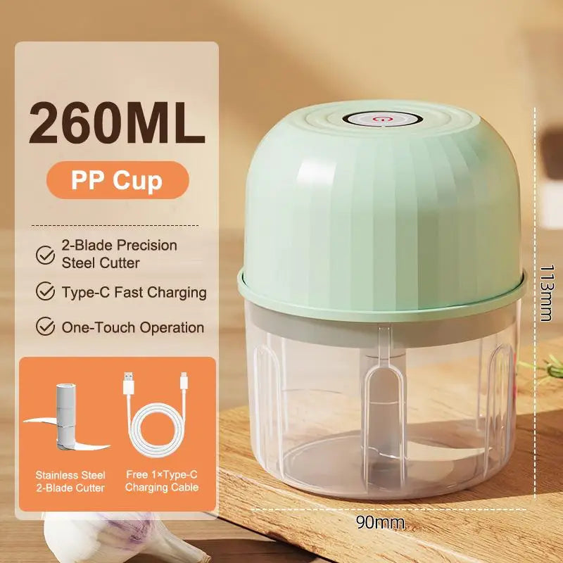 2026 Upgraded Mini Electric Garlic Chopper Portable USB Charging Food Processor Waterproof Veggie Onion Grinder BPA Free Kitchen