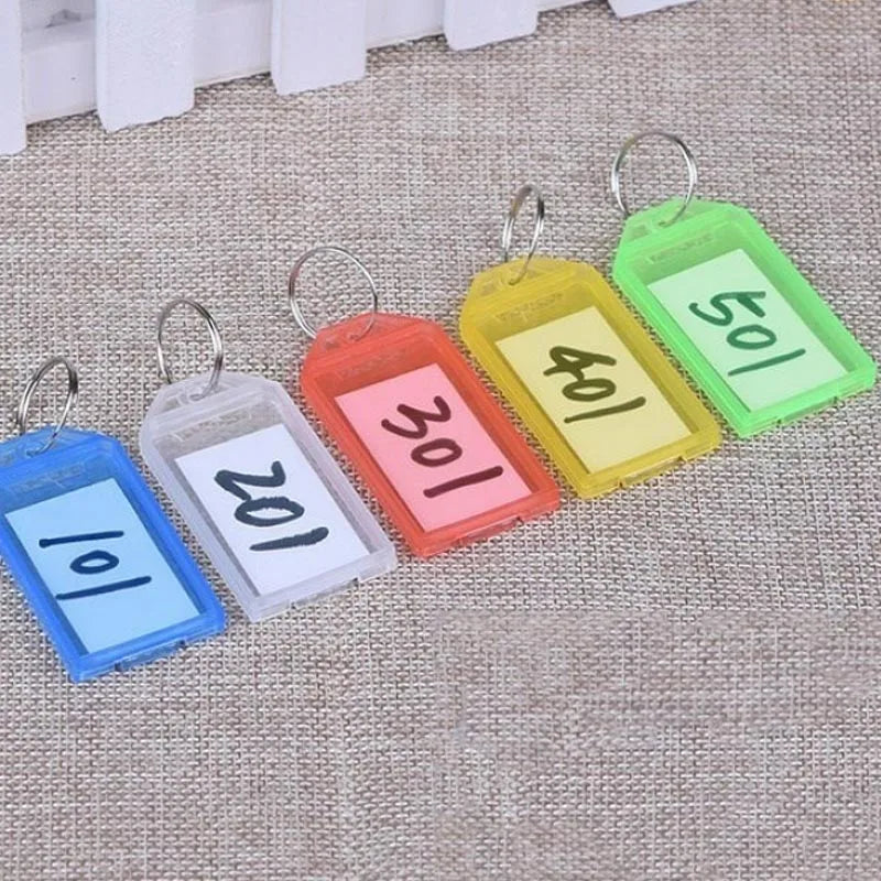 5~100pcs Keychain Key Tags Label Baggage Tag with Split Ring Colorful Plastic for DIY Numbered Name ID Label Name Tags TMZ