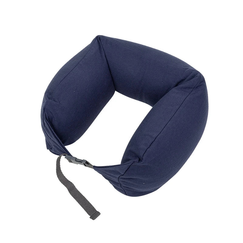 Neck Pillow Neck Support Breathable Stuffable U-shaped Pillow With Hidden Zipper Adjustable Drawstring Neck Pillow For Travel