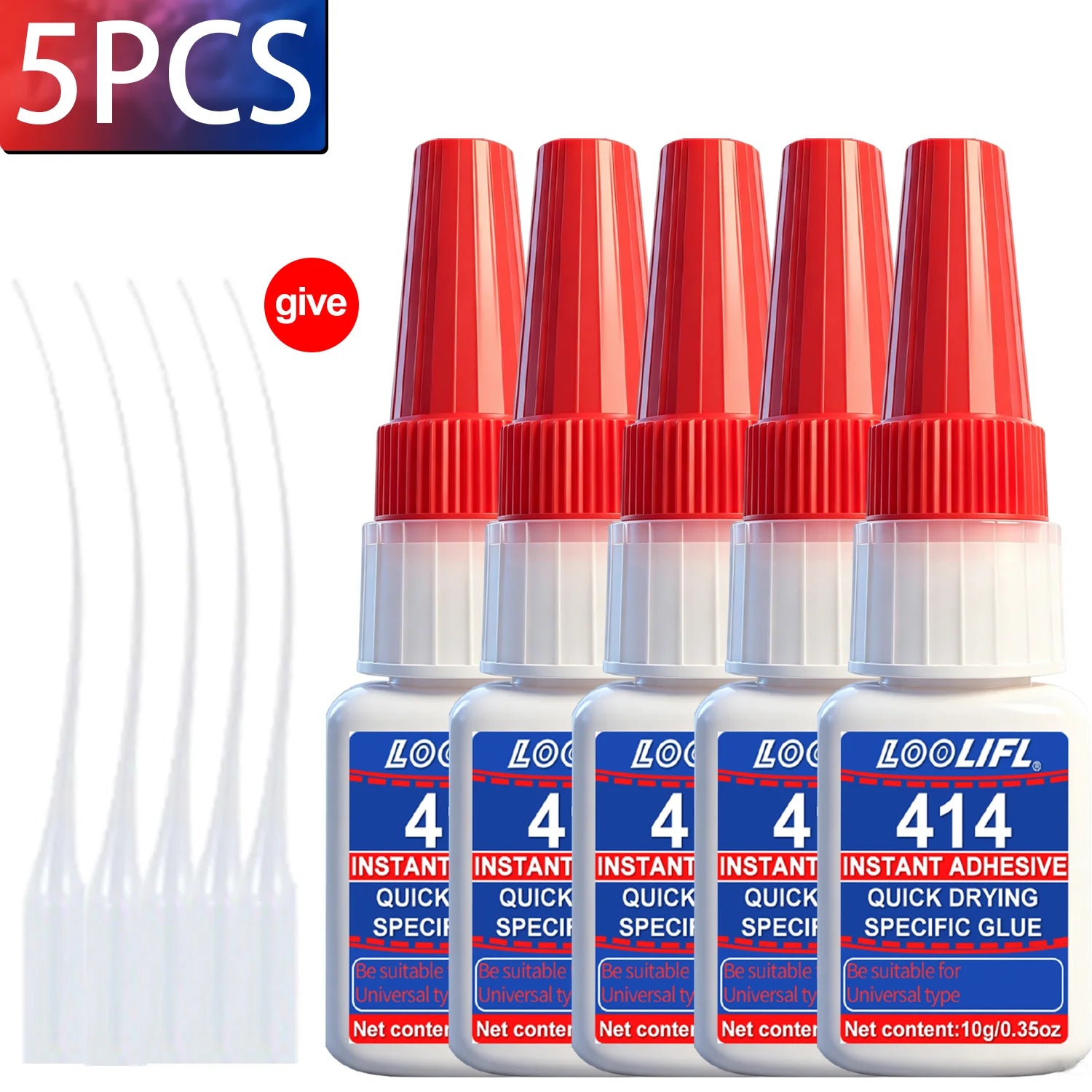 LOOLIFL super cyanoacrylate glue Fast Drying Strong Bonding All Purpose Adhesives for Ceramic Glass Metal Wood DIY Repairs tool