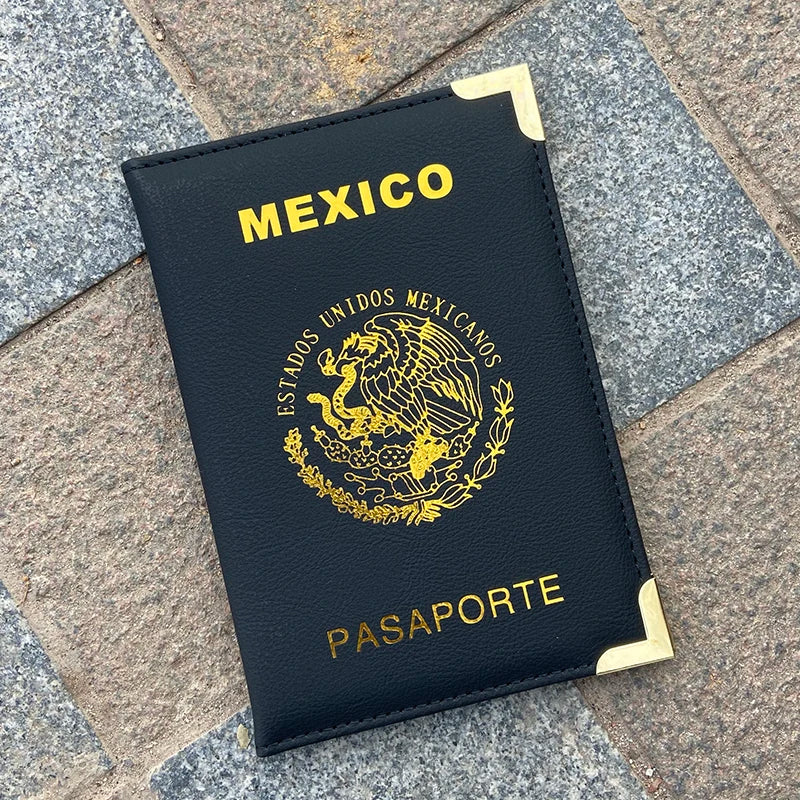 Mexico Passport Cover Metal Edges and Corners Passport Holder Travel Wallet Women Fashion Covers for Passports
