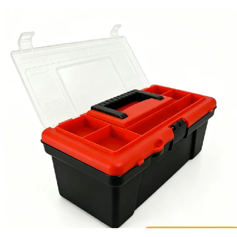 12 Inch Multi-functional ABS Plastic Tool Storage Box with Handle Portable Organizer Case for Home Car Use