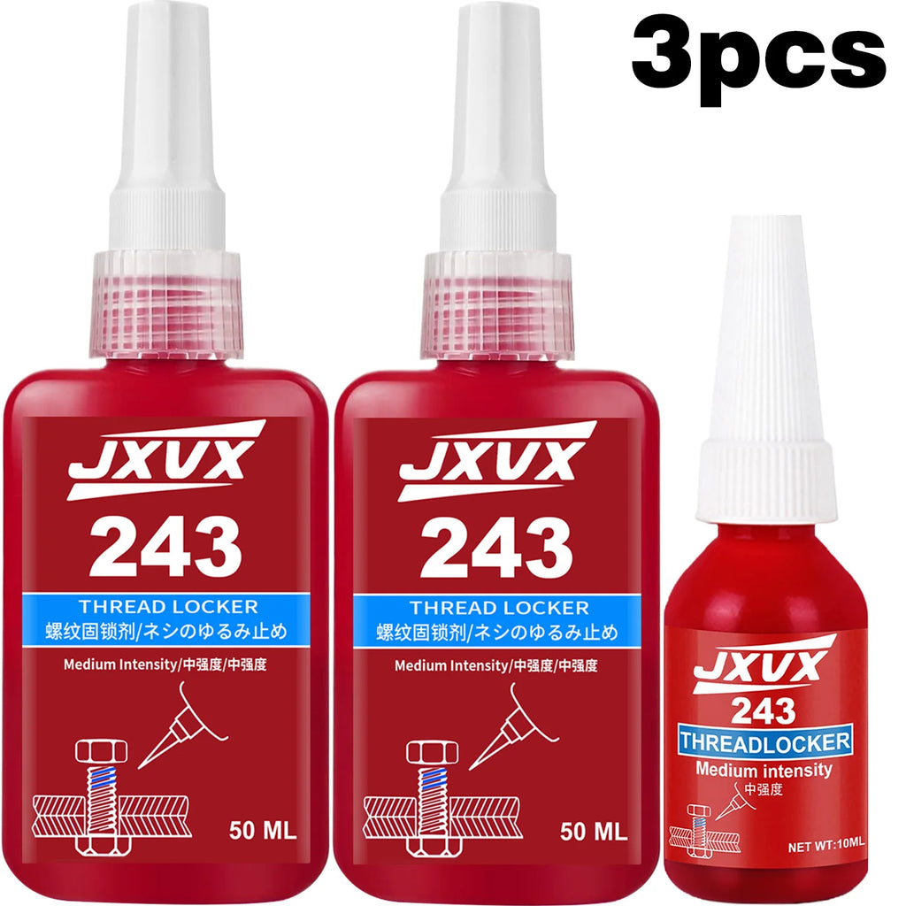 Threadlocker 243 blue 271 red Threadlocking adhesive compound Anaerobic adhesive Sealant Medium-to-high strength, oil-resistant, high-temperaturechoice for industrial machinery metal fasteners.