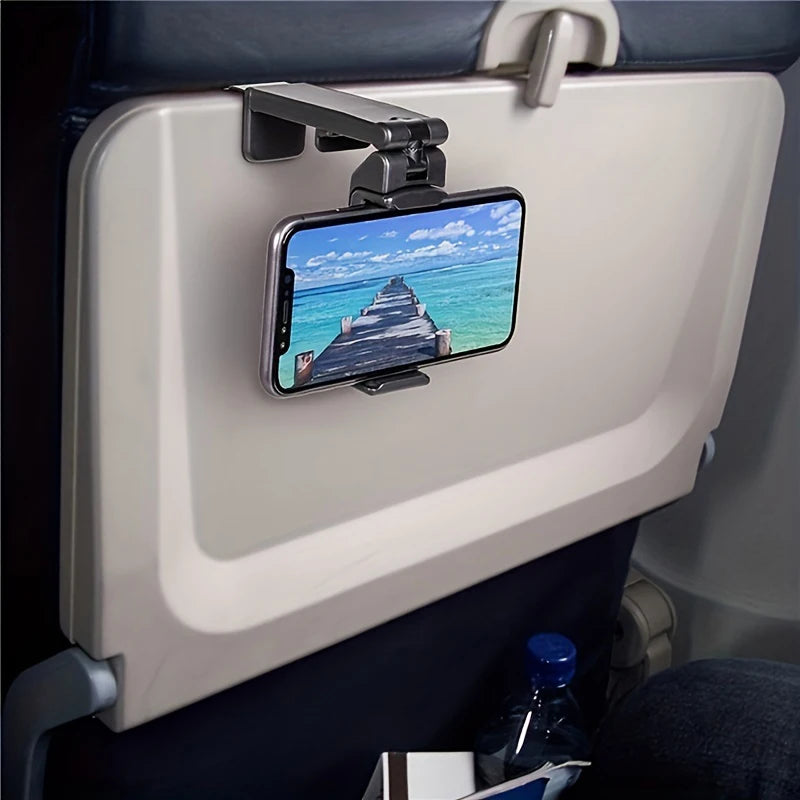 Portable Foldable Airplane Cell Phone Holder Lazy Mount For Car Travel Desk Edge 360 Degree Rotation Adjustable Hands Free Stand