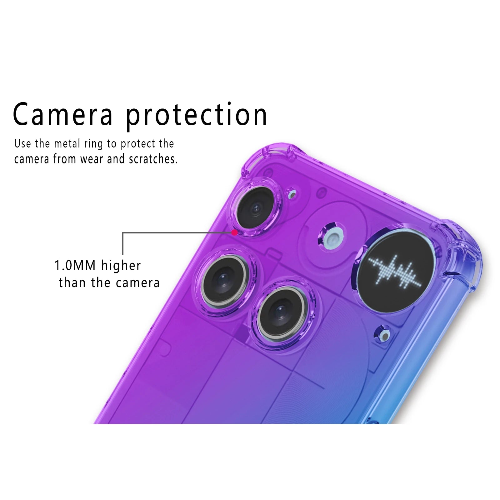 Airbag Shockproof Gradient Transparent TPU Case for Nothing Phone 3 (3) Protective Cover Back Shell Frame Capa Fundas